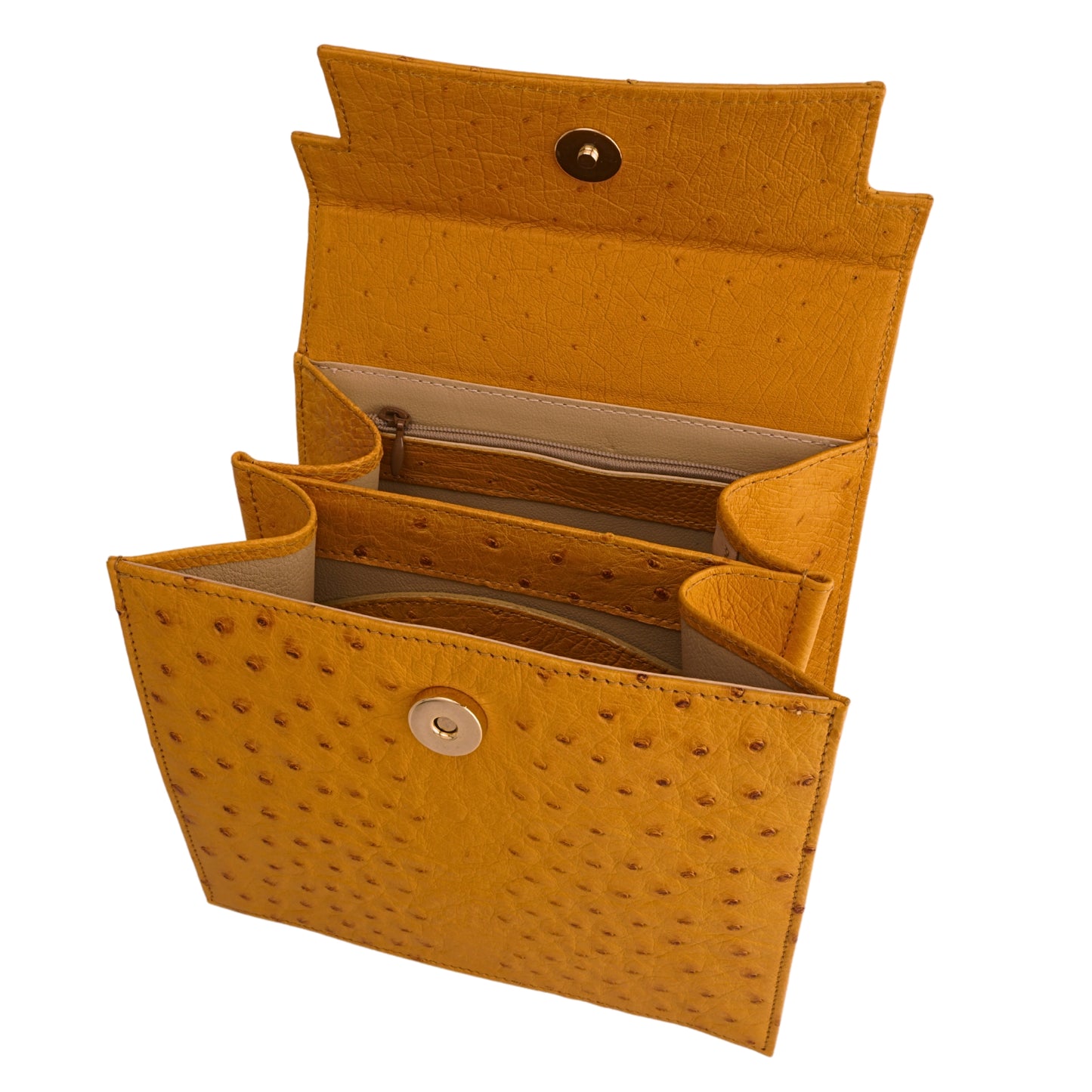 Henkeltasche "Die Feine" in Butterblumen-Gelb mit goldfarbenen Details