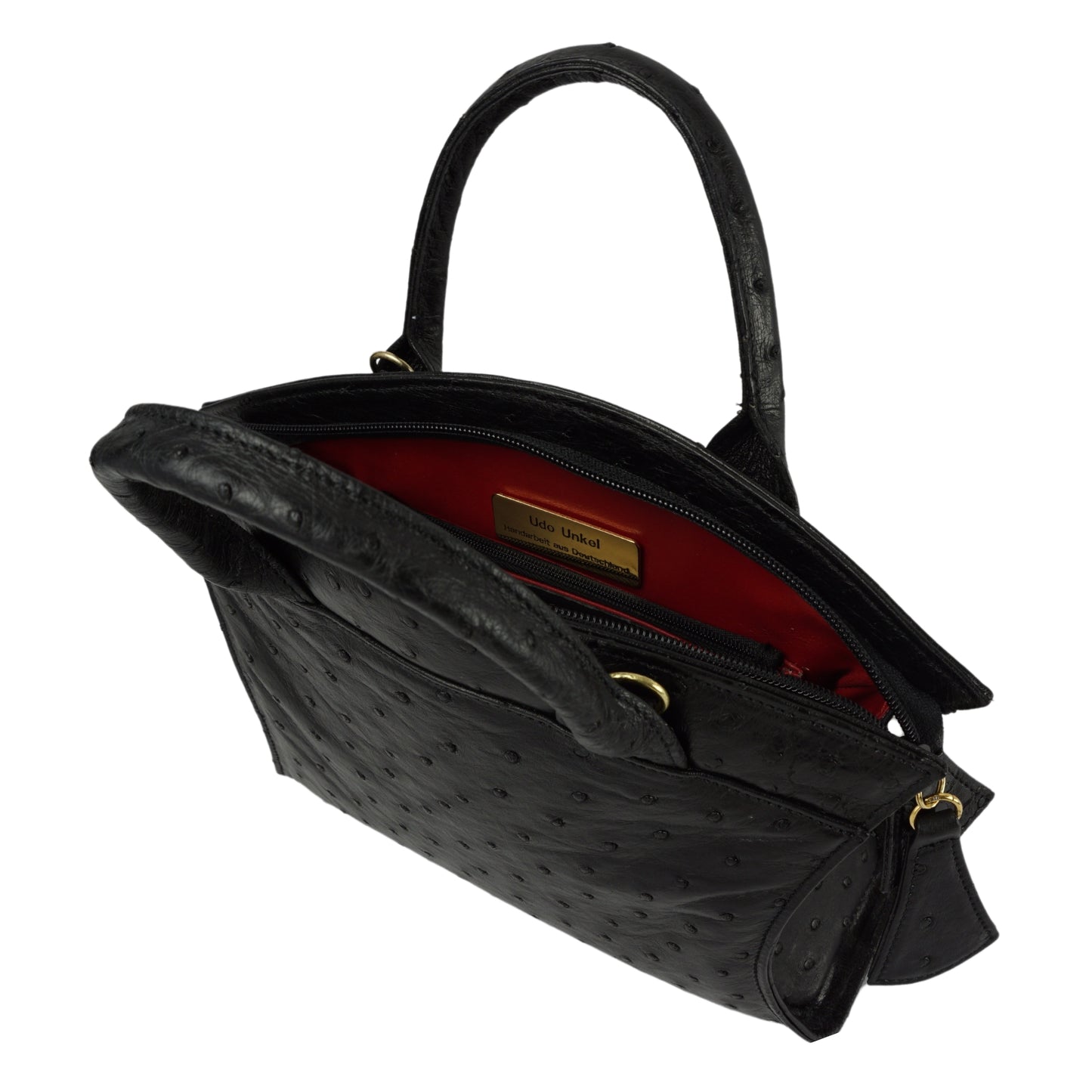 Henkeltasche "Die Elegante" in Schwarz mit goldfarbenen Details