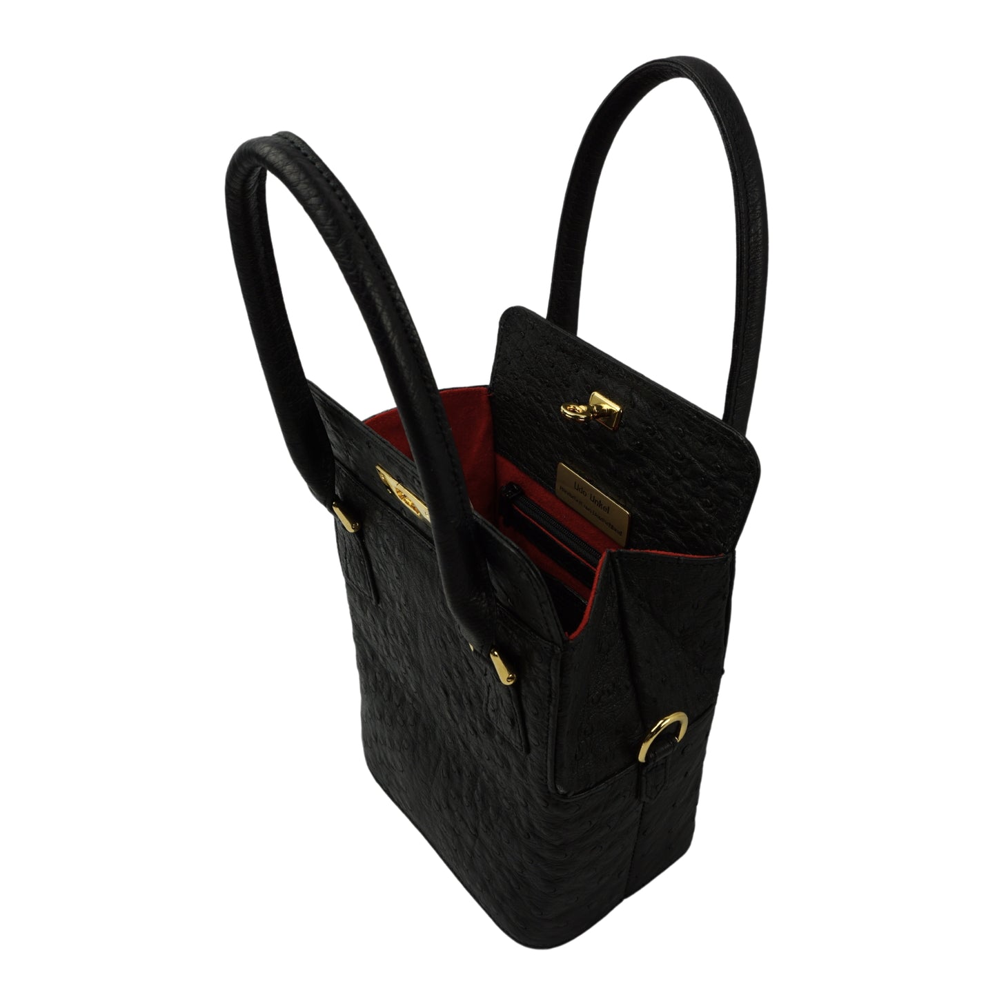 Handtasche "Die Stilvolle" in Schwarz mit goldfarbenen Details in S