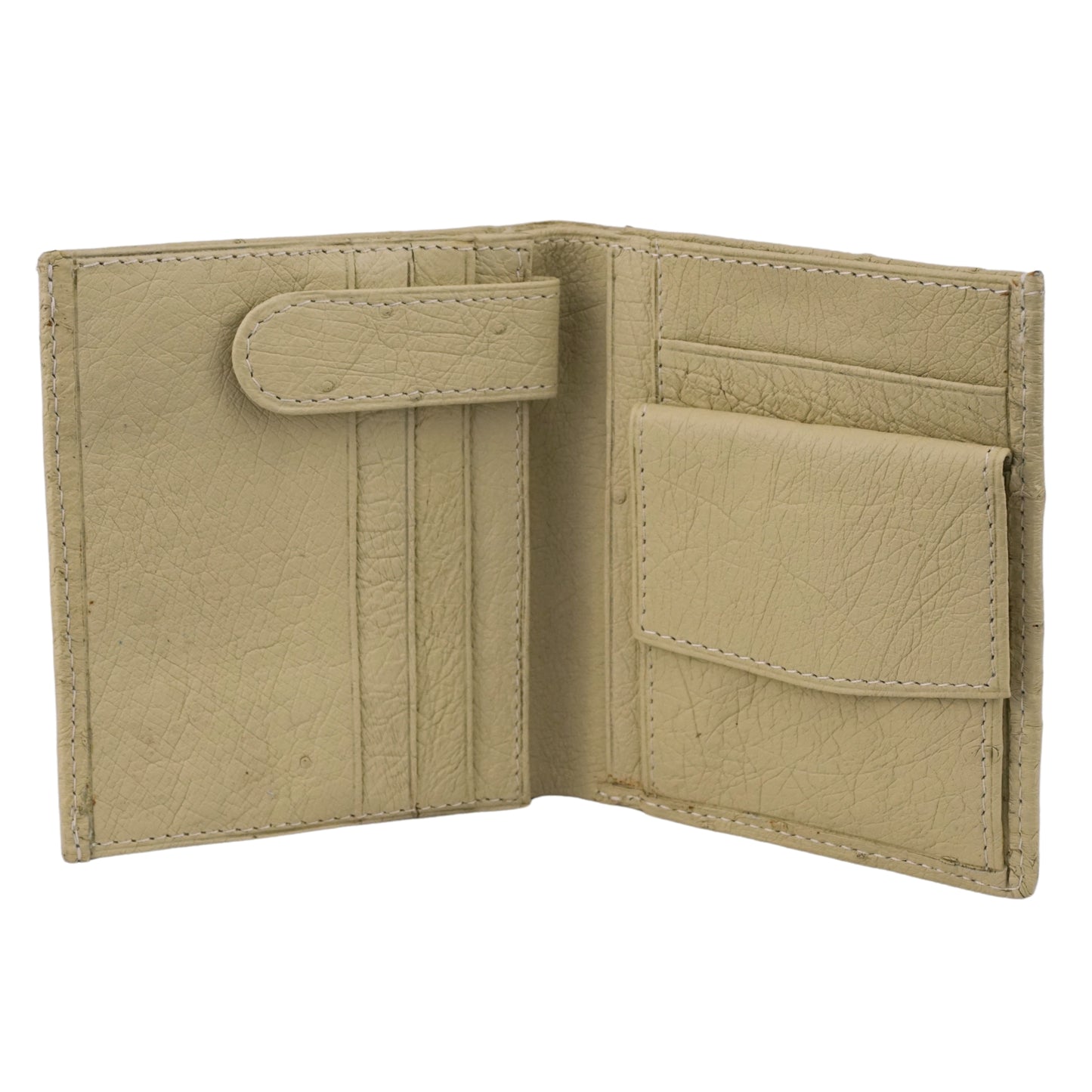 Straußenleder Portemonnaie "Das Handliche" in Beige