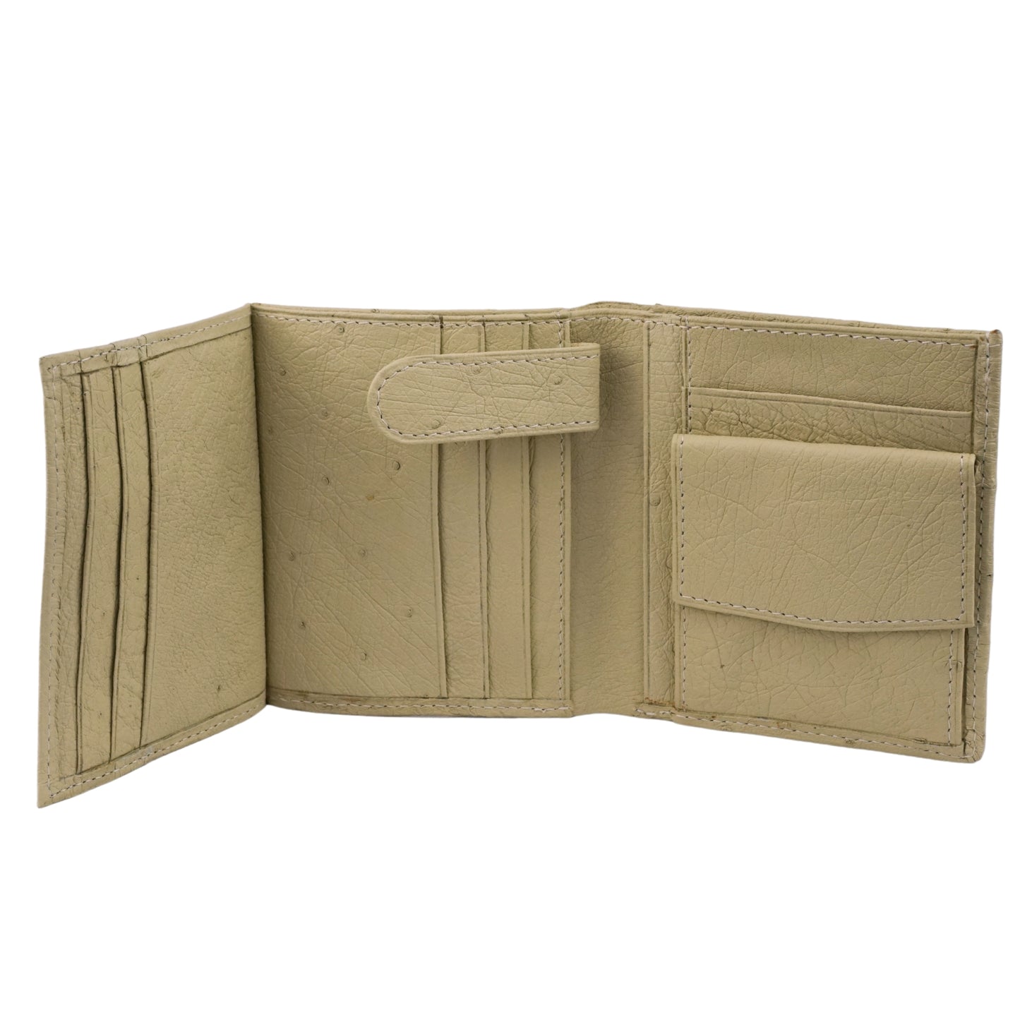 Straußenleder Portemonnaie "Das Handliche" in Beige