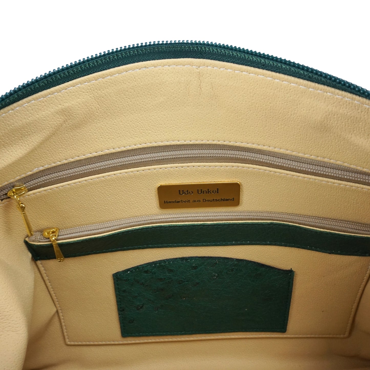 Handtasche "Die Strahlende" in Dunkelgrün und Schwarz