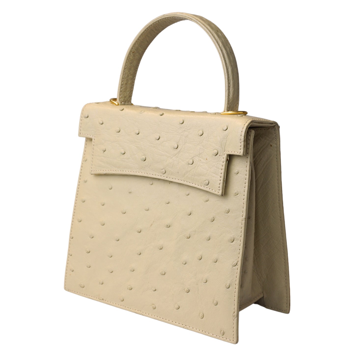 Henkeltasche "Die Feine" in Beige mit goldfarbenen Details