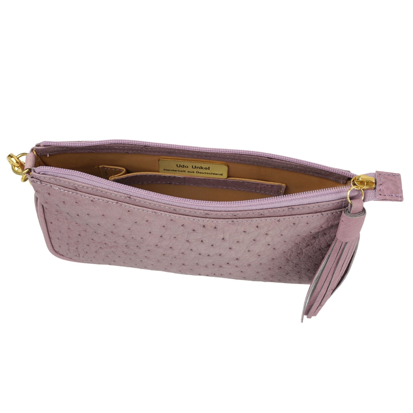 Handtasche "Pochette" in Rosa mit goldfarbenen Details