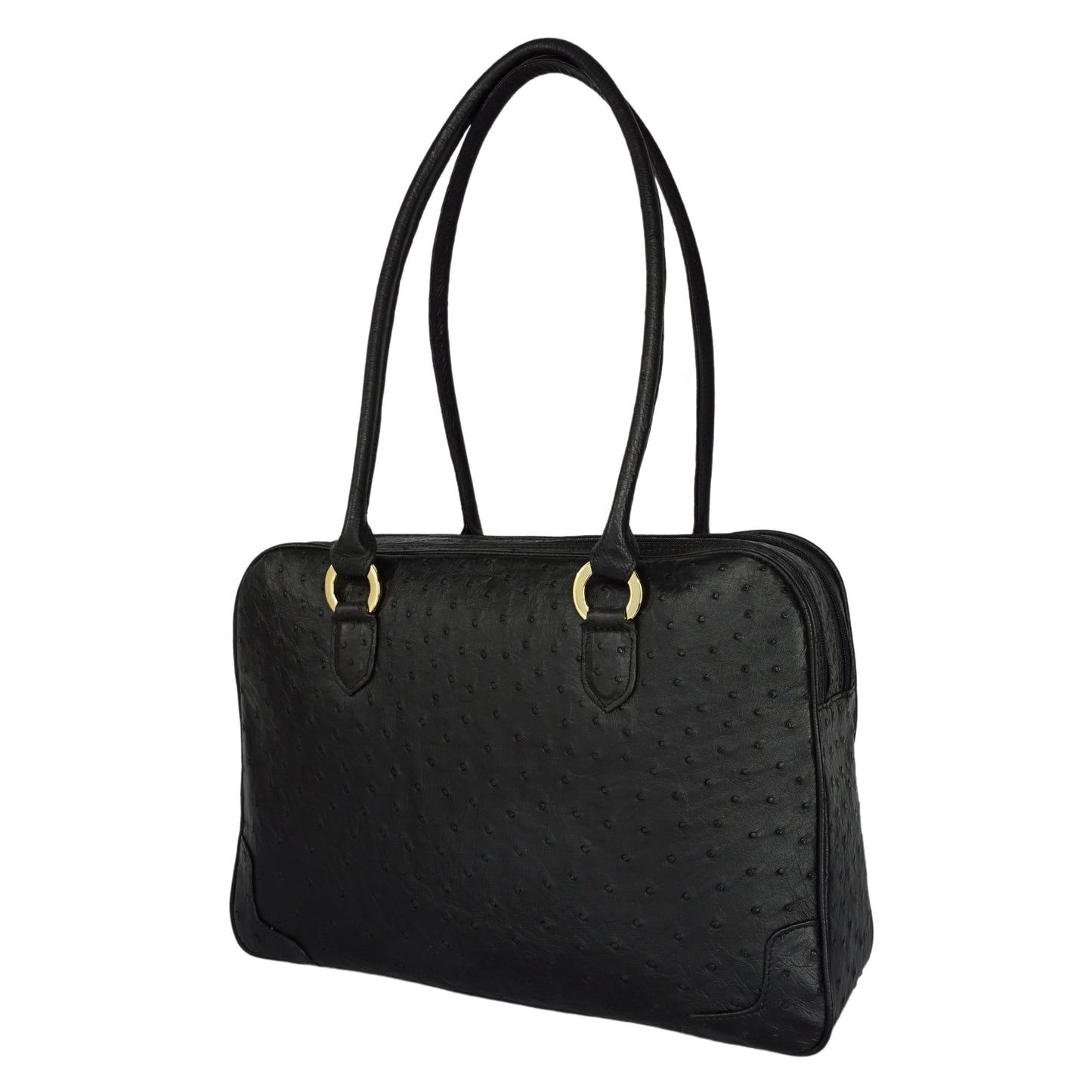 Business bag in black with gold-colored details, lockable