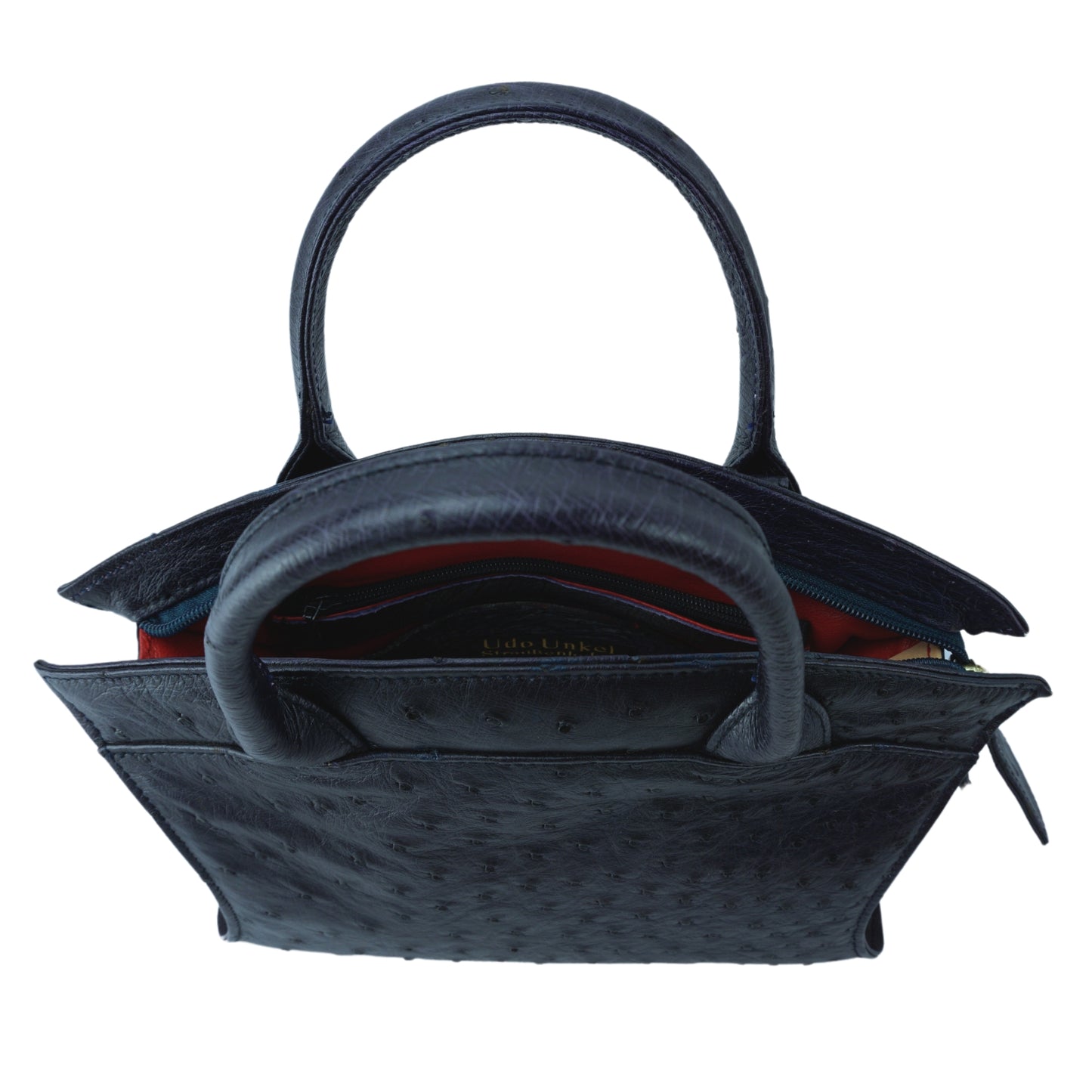 Henkeltasche "Die Elegante" in Dunkelblau mit goldfarbenen Details