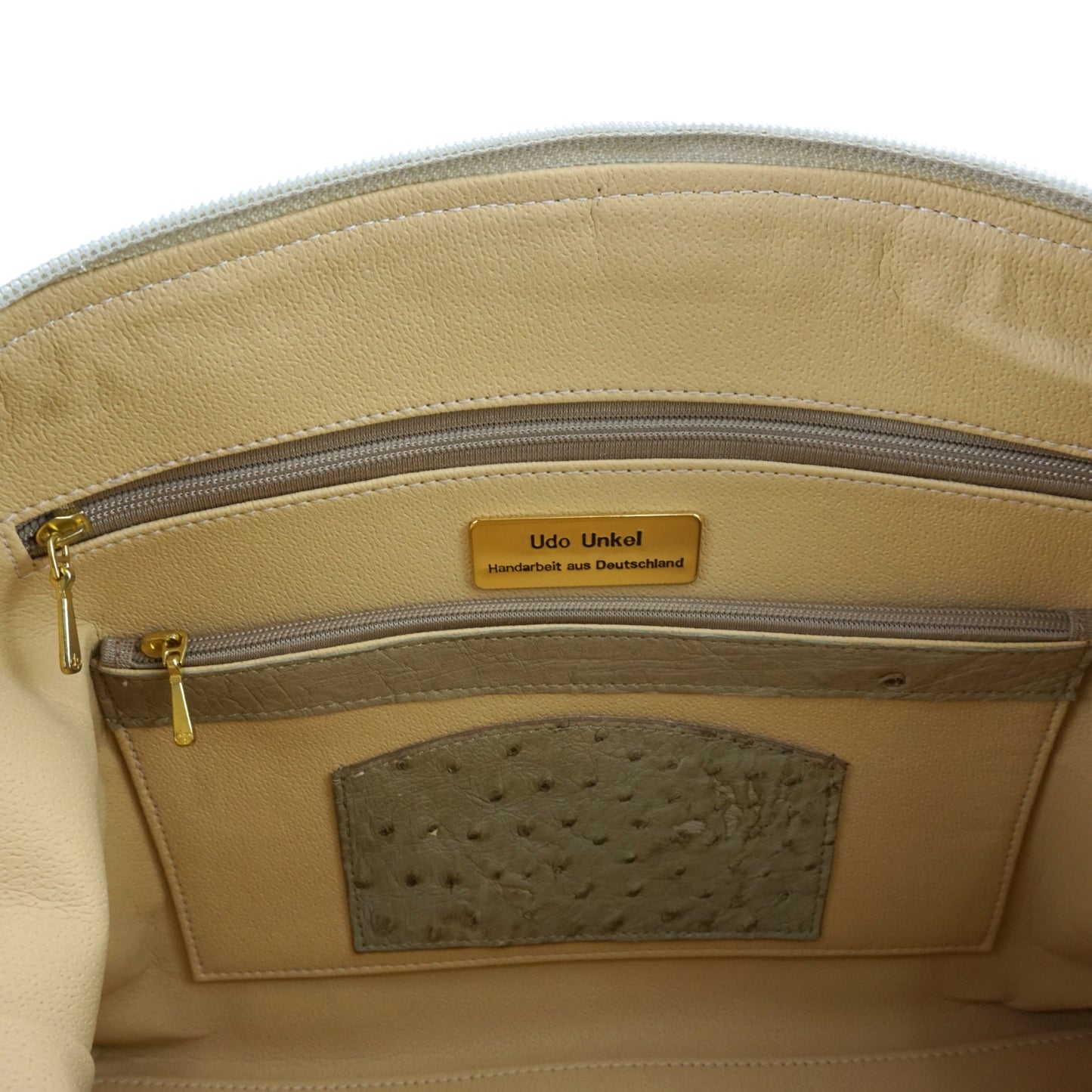 Handtasche "Die Strahlende" in Beige und Grün