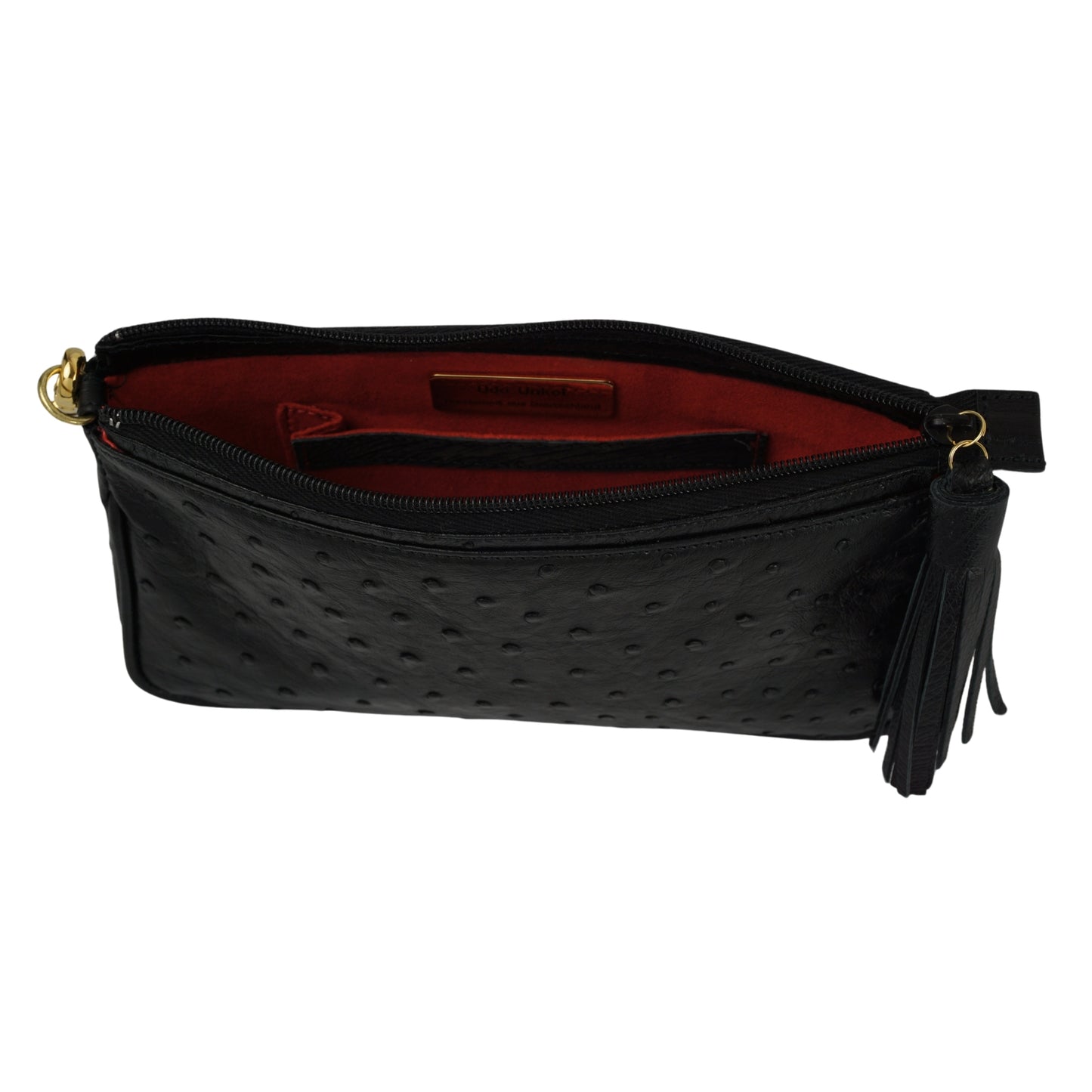 Handtasche "Pochette" in Schwarz mit goldfarbenen Details