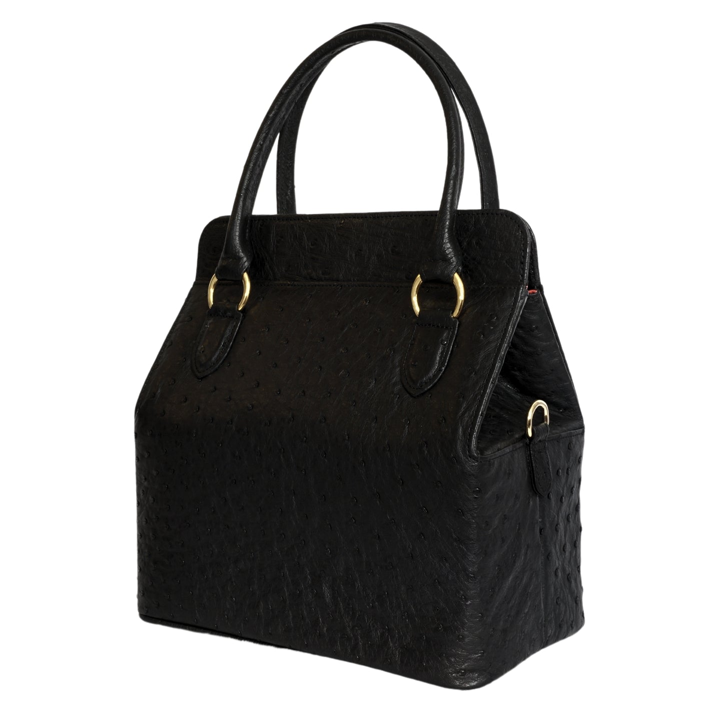 Handbag "The Stylish" in black with gold-colored details in L