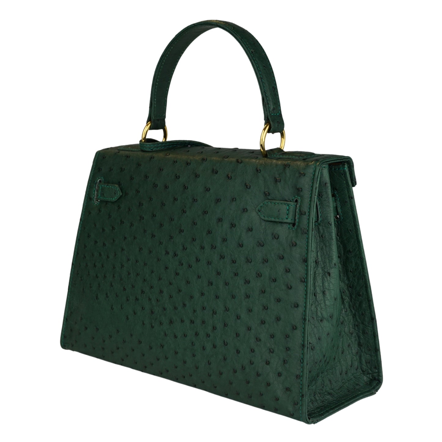 Handbag "The Classic" in Cyprus green with gold-colored details in L