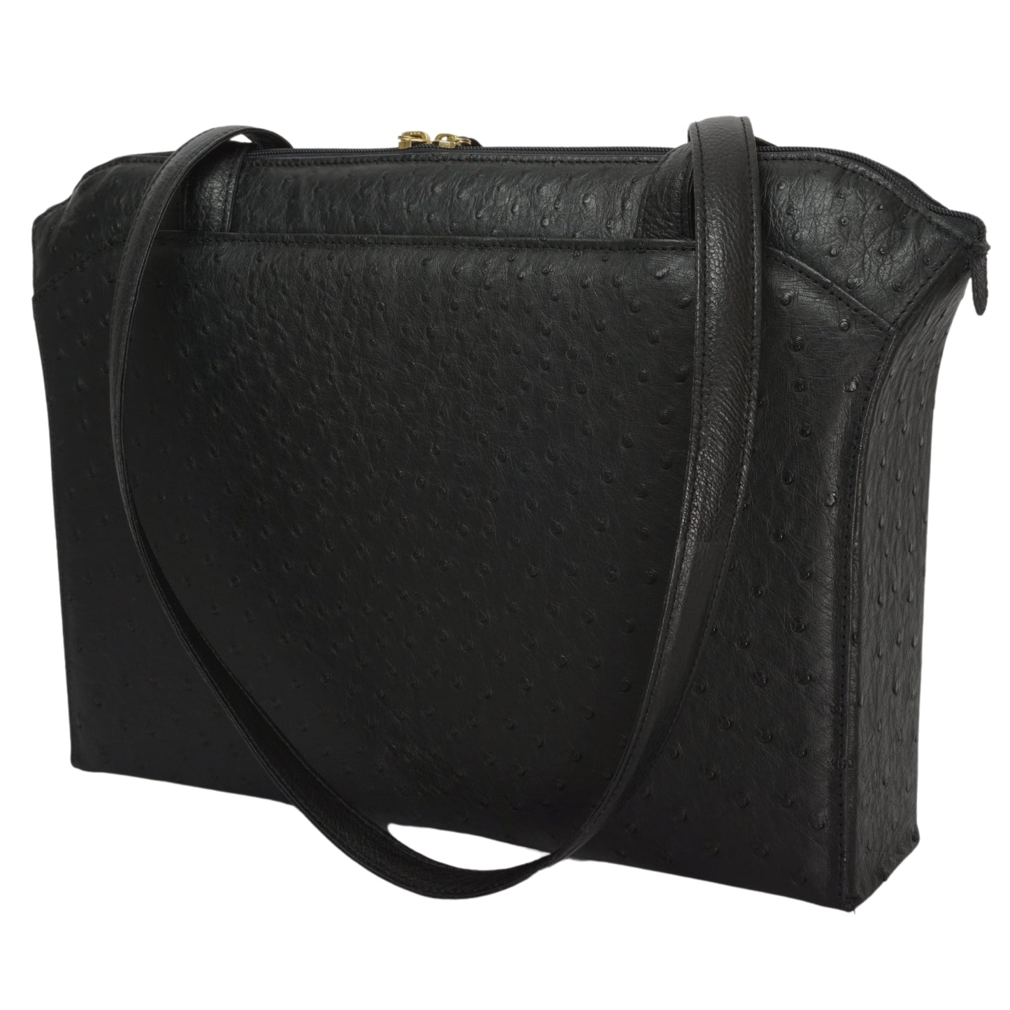 Handbag "Die Elegante" in black, elegant shopper with outside compartment