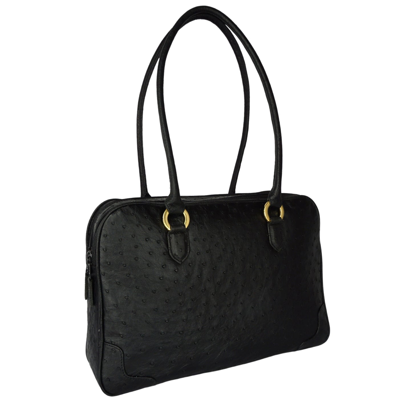 Business bag in black with gold-colored details, lockable