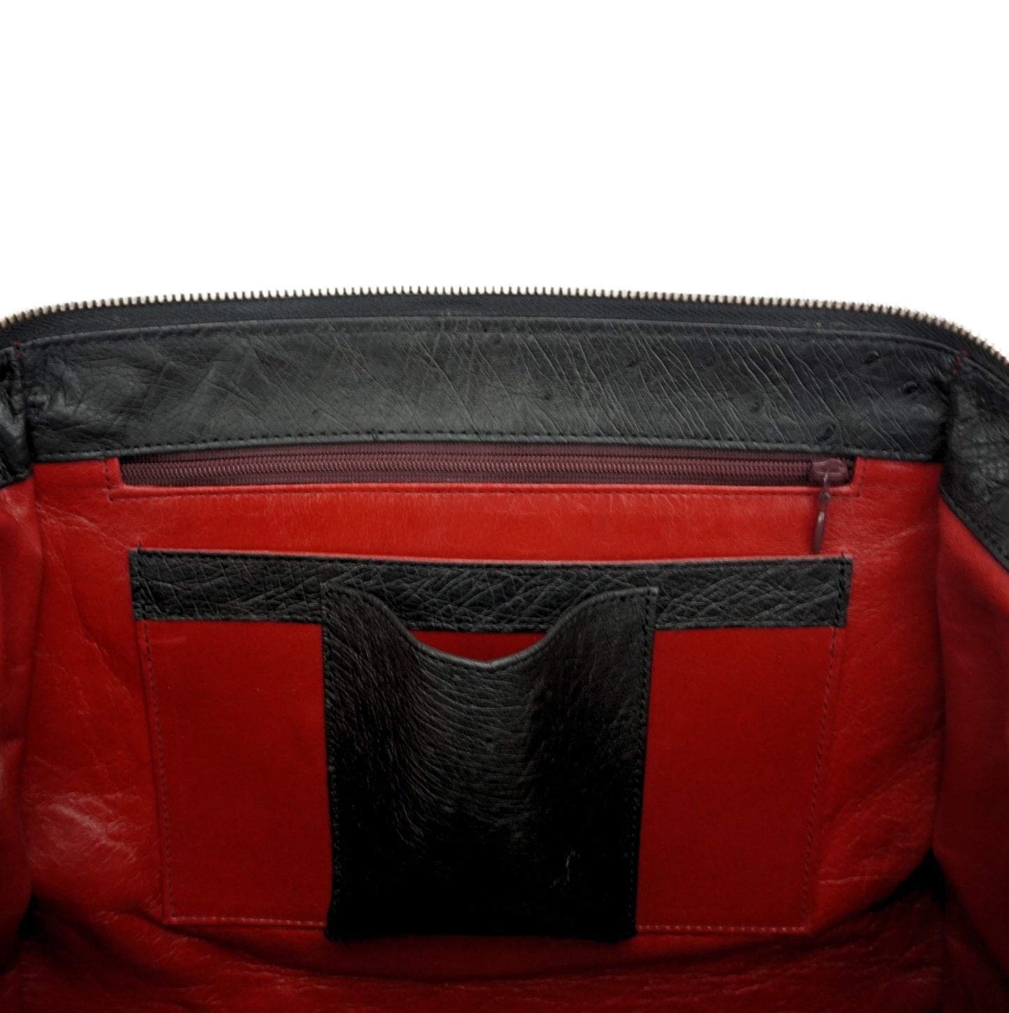 Handtasche "Die Besondere" aus Straußenleder in Schwarz