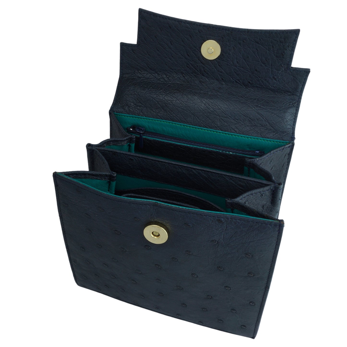 Henkeltasche "Die Feine" in Navy Marine mit goldfarbenen Details