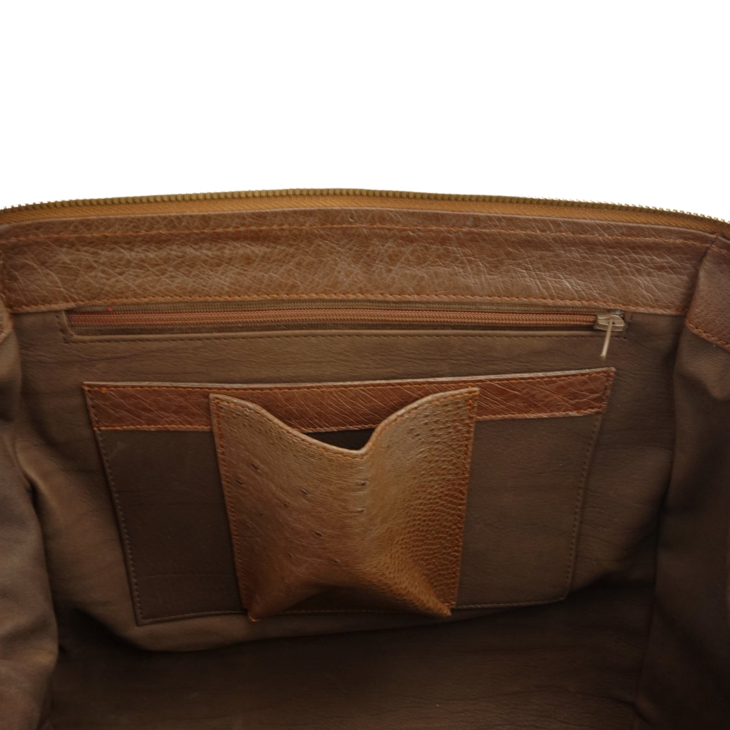 Handtasche "Die Besondere" aus Straußenleder in Braun