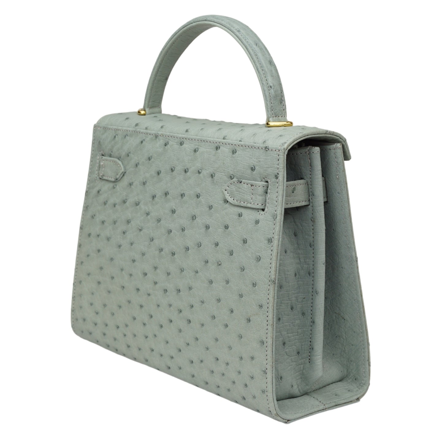 Handtasche "Die Klassische" in Saphirblau mit goldfarbenen Details in M
