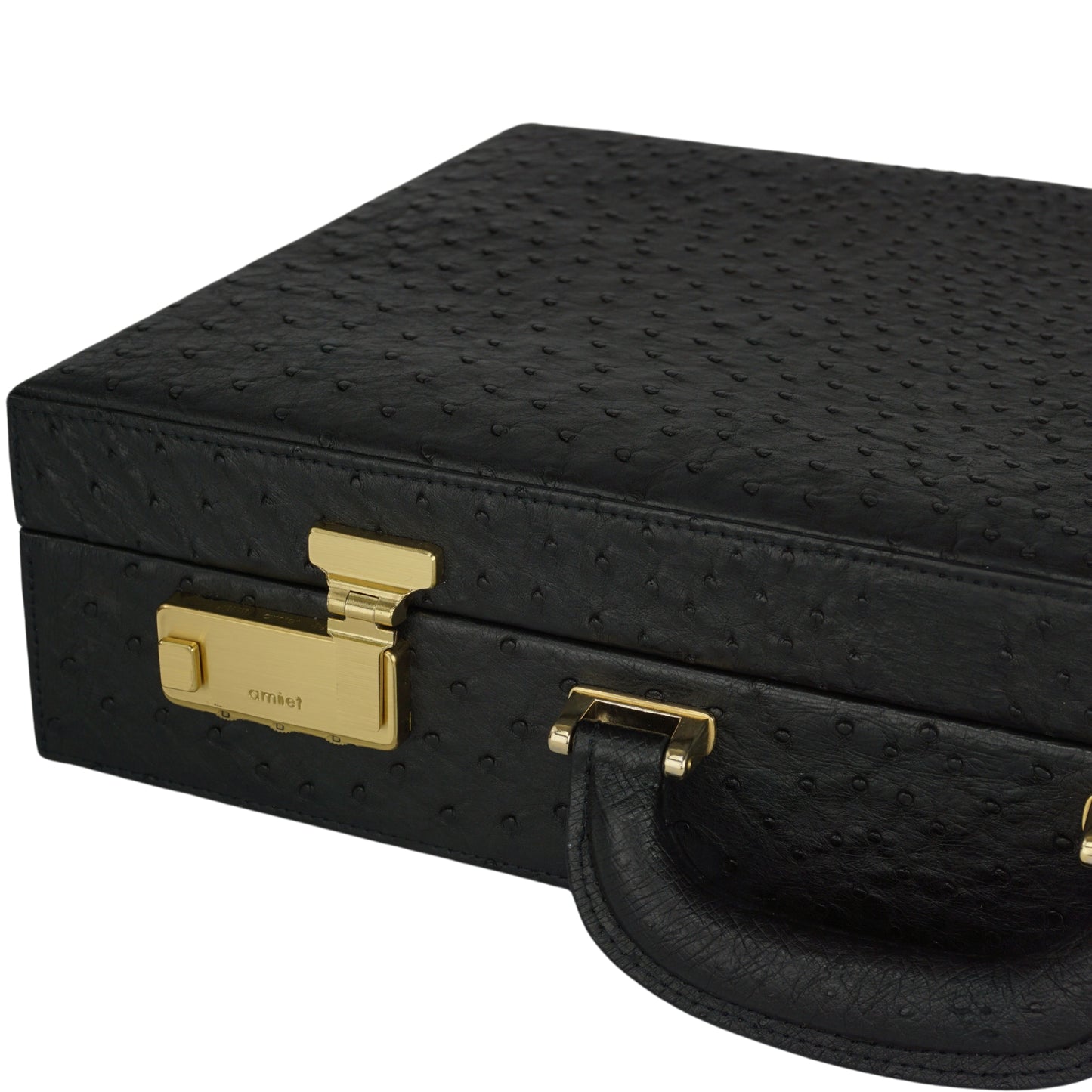 Briefcase in black with gold-colored combination lock
