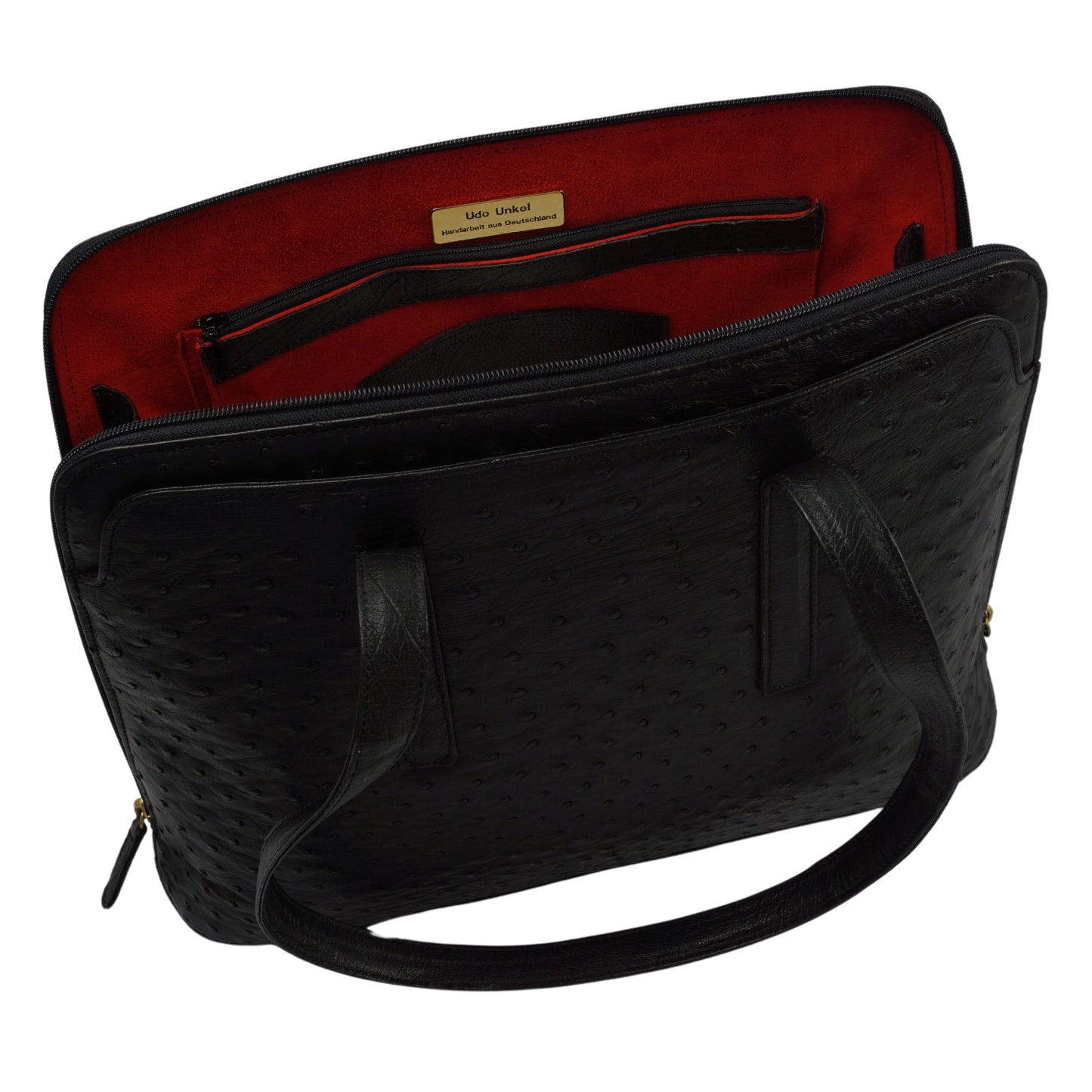 Business handbag "Die Charmante" in black with gold-colored details