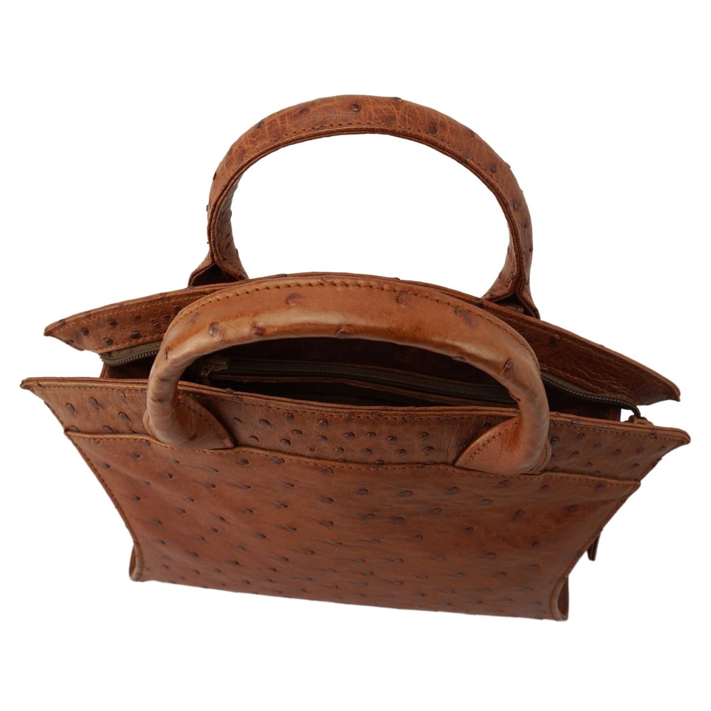 Henkeltasche "Die Elegante" in Cognac-Braun mit goldfarbenen Details