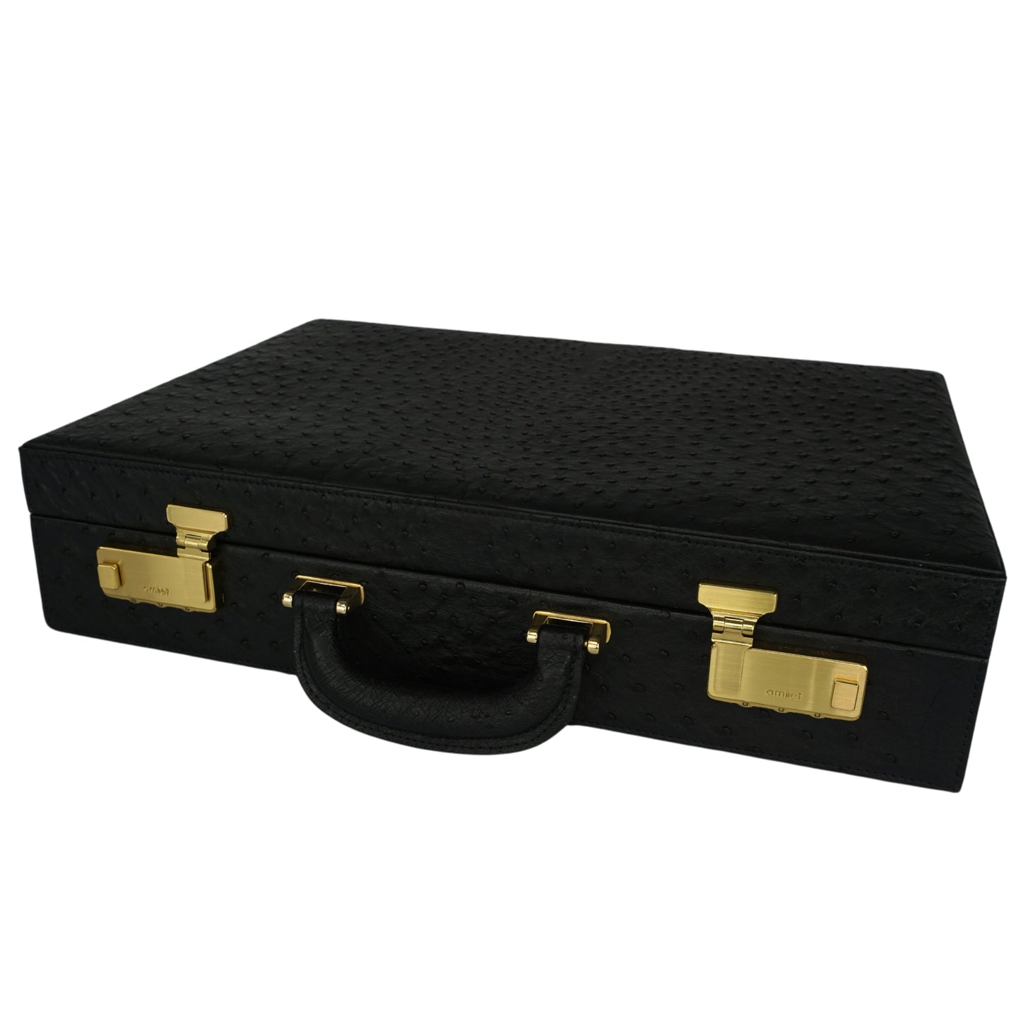 Briefcase in black with gold-colored combination lock