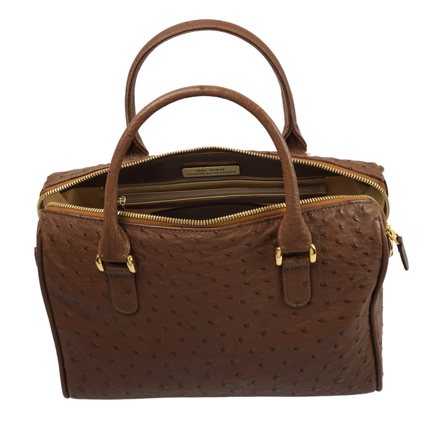 Handtasche "Grande" in Braun mit goldfarbenen Details