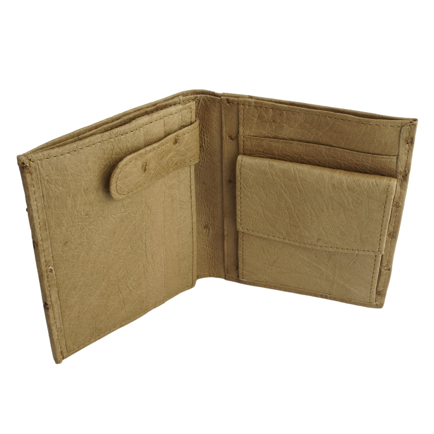 Straußenleder Portemonnaie "Das Handliche" in Oryx-Beige