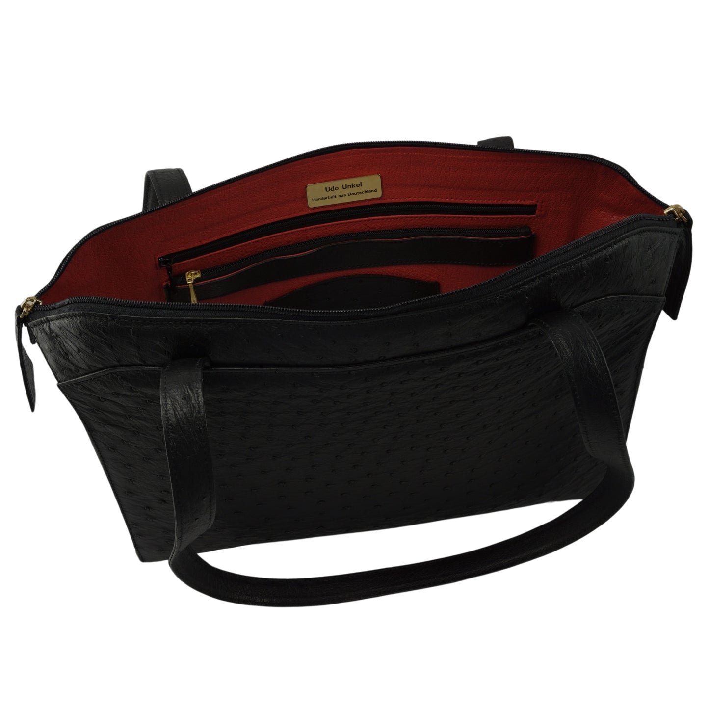 Handbag "Die Elegante" in black, elegant shopper without outside compartment