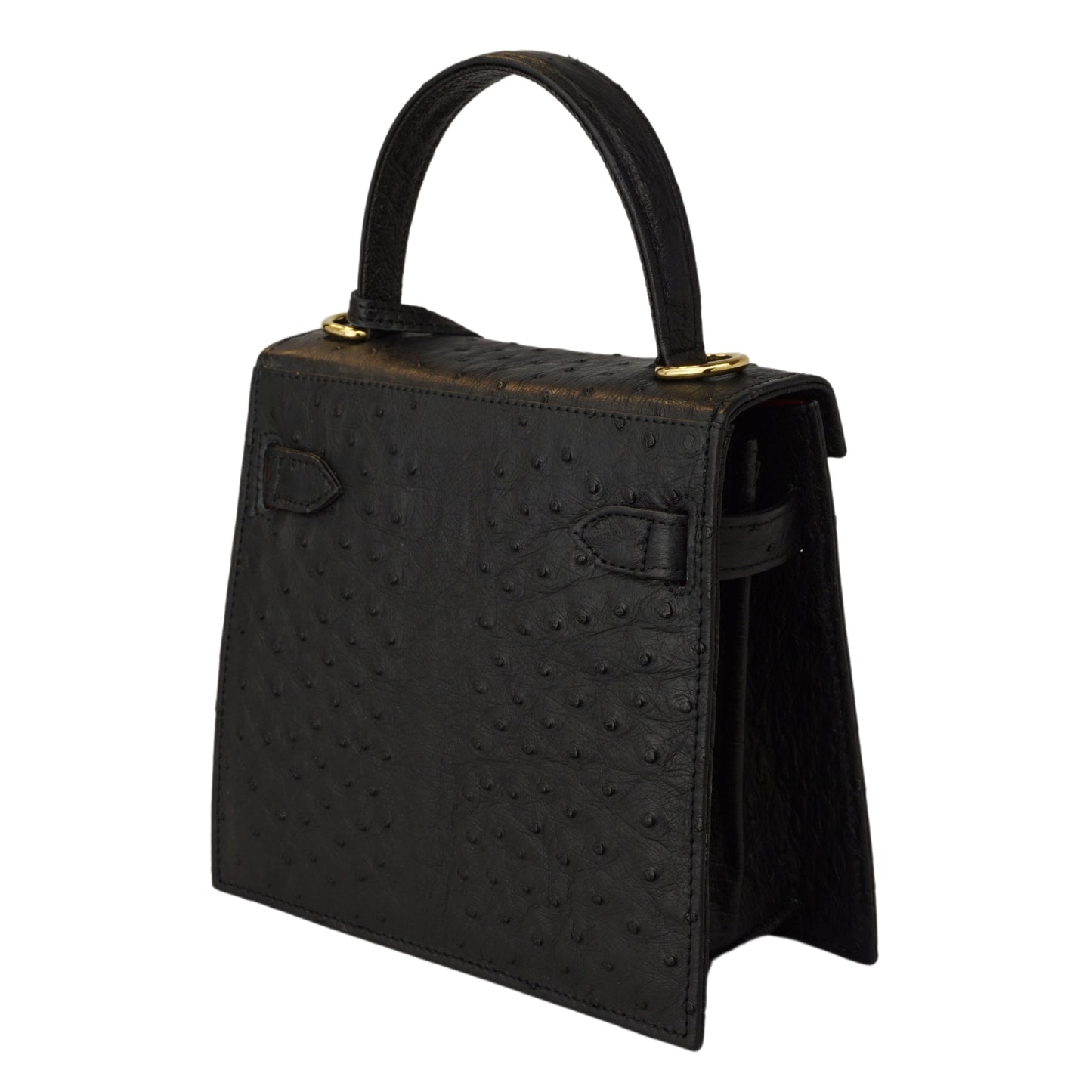 Handbag "The Classic" in black with gold-colored details in S