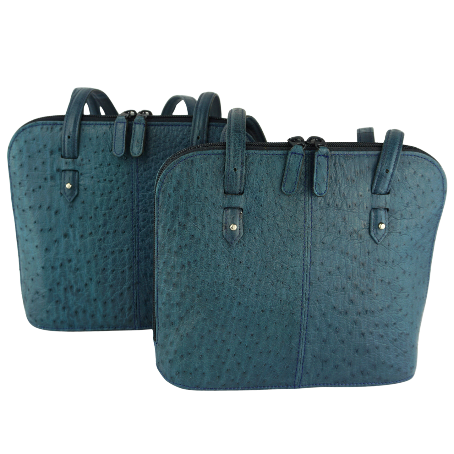 Straußenleder Handtasche Blau