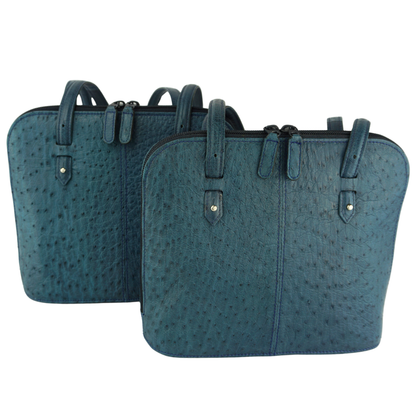 Straußenleder Handtasche Blau