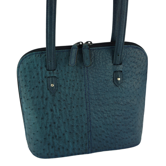 Straußenleder Handtasche Blau