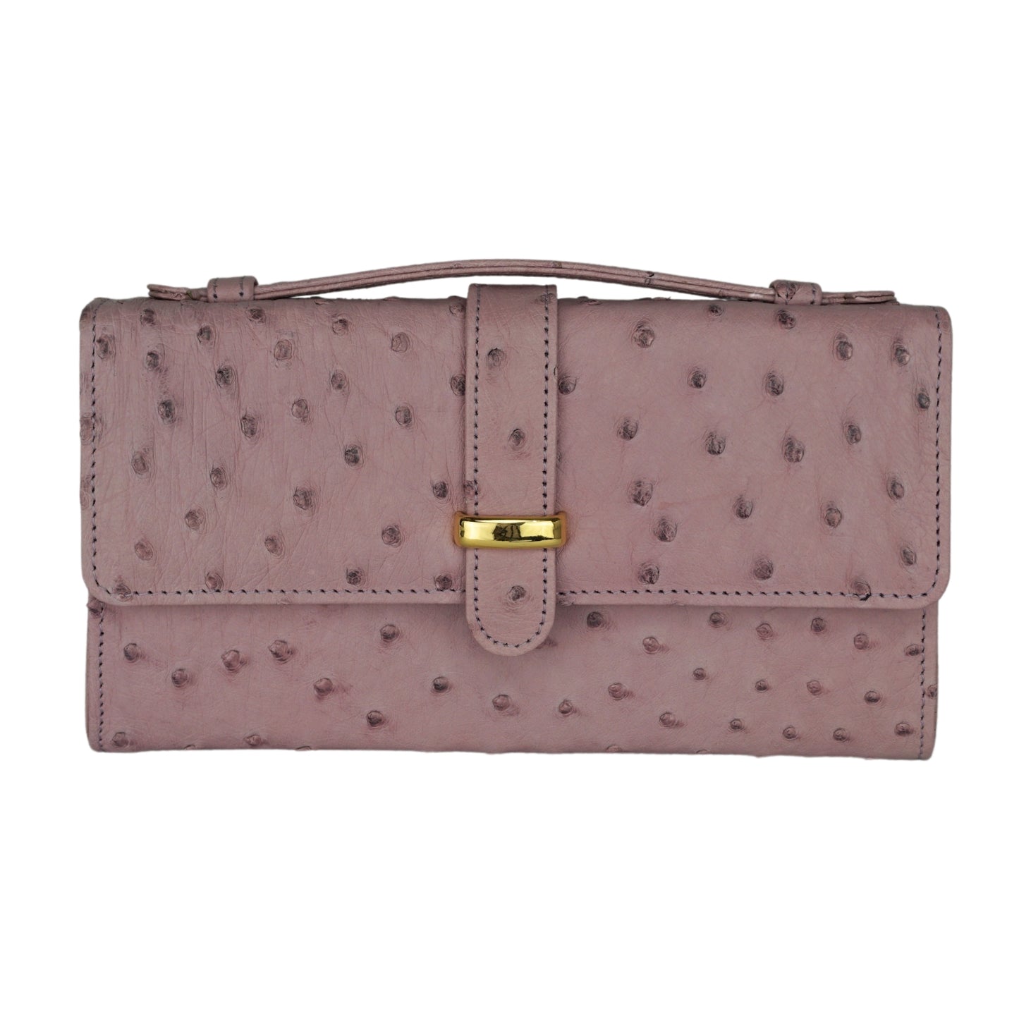 Handtasche "Die Clutch" in Rosa mit goldfarbenen Details & Schulterriemen