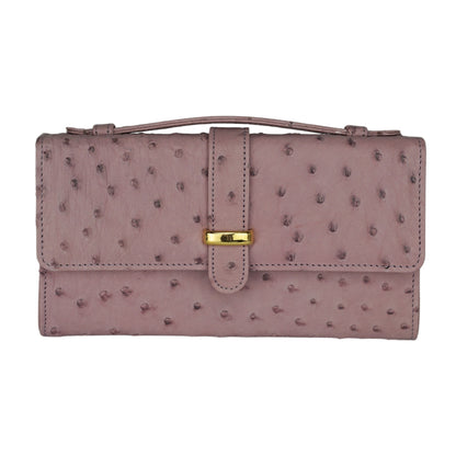 Handtasche "Die Clutch" in Rosa mit goldfarbenen Details & Schulterriemen