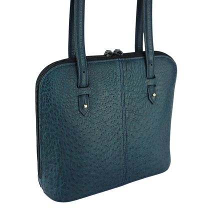 Straußenleder Handtasche Blau