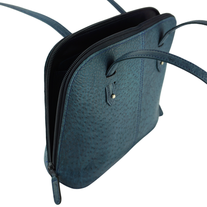 Straußenleder Handtasche Blau
