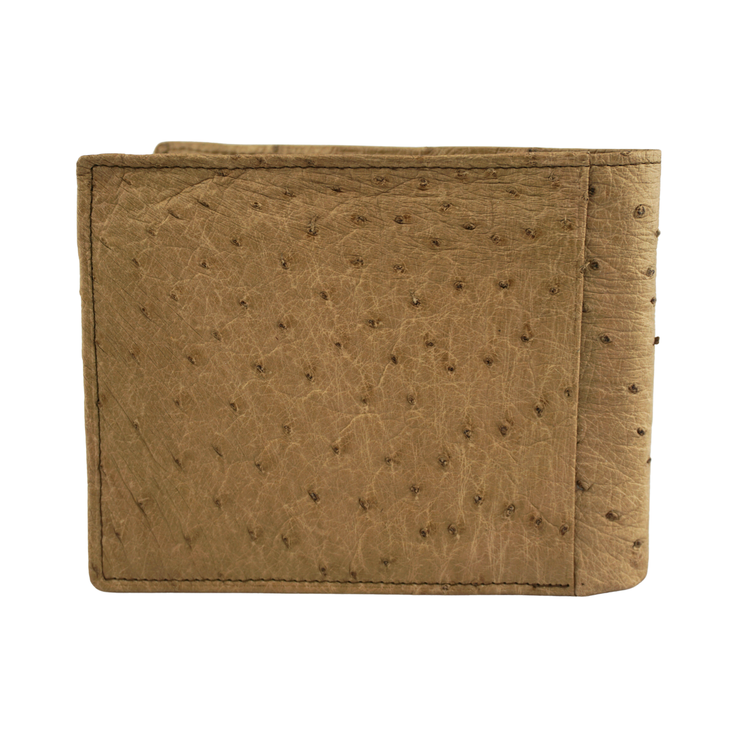 Straußenleder Portemonnaie in Beige, groß
