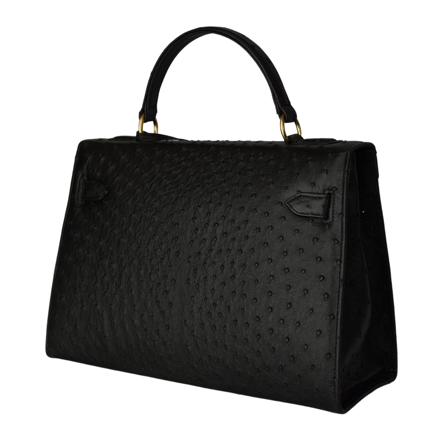 Handbag "The Classic" in black with gold-colored details in XL